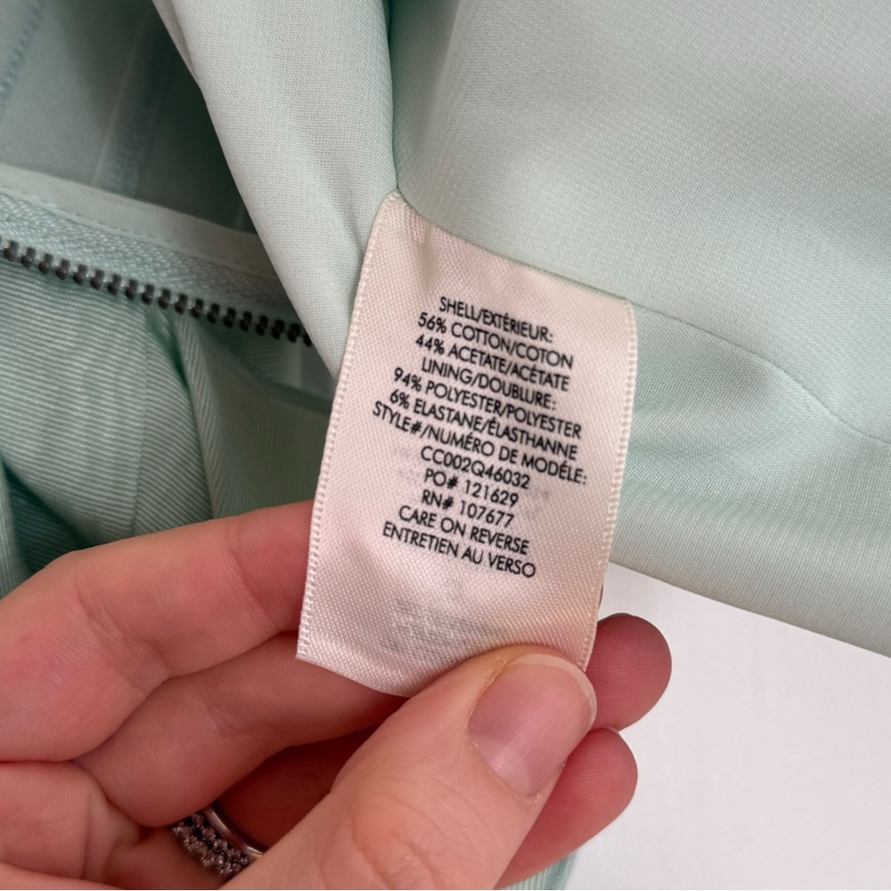 Alice + Olivia Nakia Cold Shoulder Crop Top Mint Green Size 8 - Picture 9 of 9